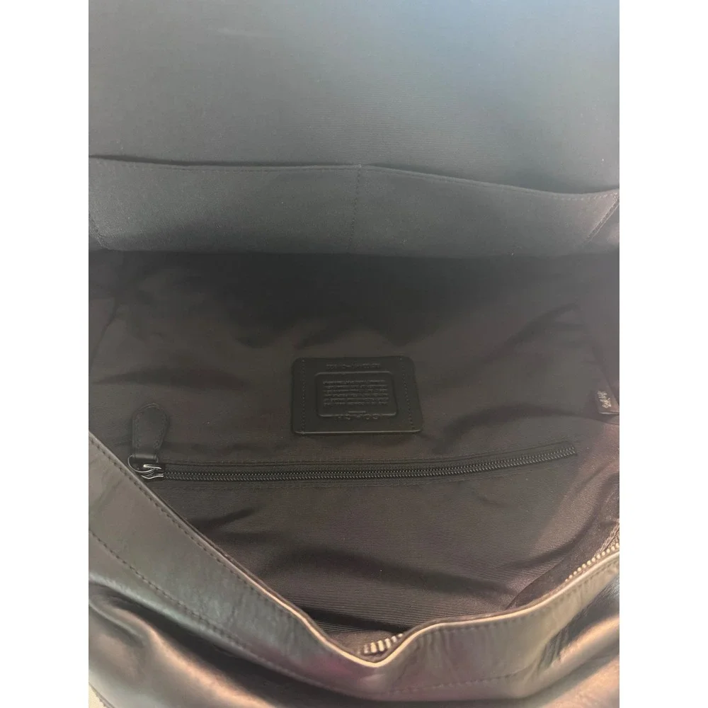 Coach West Backpack Signature Canvas Varsity Stripe Black Blue CV922 Mens Bag